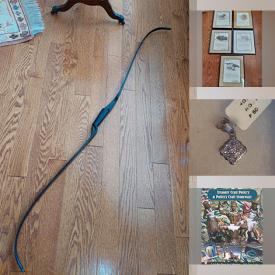 MaxSold Auction: This online auction features vintage jewelry, Elizabeth Lauder prints, amp, coins, banknotes, bar signs, fishing lures, calligraphy set, art glass, Royal Doulton figurine, cloisonne vase, vintage mask, vintage drum set, sports trading cards, First Nations art, and much, much, more!!
