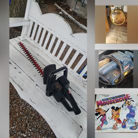 MaxSold Auction: This online auction features pet products, lawnmowers, yard tools, DVDs, toys, power & hand tools, jewelry cabinet, vintage metal toys, clocks, bike, solar lights, camp stoves, and much, much, more!!