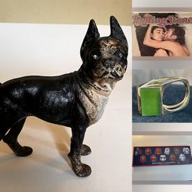 MaxSold Auction: This online auction includes The Beatles memorabilia, gear box, The Simpsons dolls, Tino Paolini, Bonnie Marris, Robert Bateman and other artworks, sterling silver, gold and costume jewelry, R2D2 poster, Ikea pendant light, Lomography camera, pottery, Kosta Boda, vintage lamps and more!