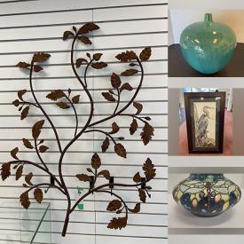 MaxSold Auction: This online auction features metal wall art, beach collectibles, art glass, mirror,  decorative boxes, coffee table books, Moorcroft vase, collector plates, children’s books, Royal Doulton dishware, tea set, computer monitors, yard tools, costume jewelry, and much, much, more!!