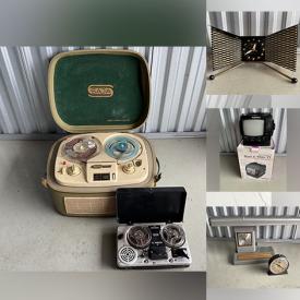 MaxSold Auction: This online auction includes a JVC stereo, Klipsch speakers, Fisher turntable, amplifier, Boston radio, Strauss speaker and other electronics, retro clocks, fishing items, sports, equipments, CDs, DVDs, Shark steamer, tools, framed art, labeler, office chair and more!