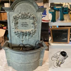 MaxSold Auction: This online auction features cast iron water fountain, craft supplies, power & hand tools, rain sticks, comic, kids\' books, street hockey gear, DVDs, tool chest, lawnmower, sports trading cards, new pencils, electric fireplace, sports jerseys, toys, hardware, and much, much, more!!!