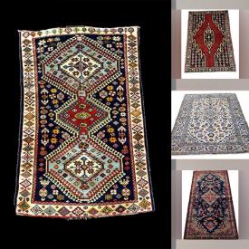 MaxSold Auction: This online auction includes Persian hand knotted rugs, Karaha runner rug, Turkmen backrest rugs, Tabriz wall rug, and more!