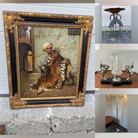 MaxSold Auction: This online auction features Art Deco table lamp, stained glass lamp & window, Art Nouveau wall pocket, art glass, original artwork, antique maps, cabinet plate, Folk Art table lamp, soapstone carving, antique book, Coca-Cola collectibles, depression glass, Indigenous artwork, art pottery, vinyl records, and much, much, more!!