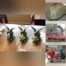 MaxSold Auction: This online auction features office supplies, small kitchen appliances, collector plates, Hummingbird collectibles, vintage desk, games, sleeper couch, pet products, area rug, patio furniture, garden art, power & hand tools, yard tools, lawnmower, fire pit,  and much, much, more!!