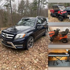 MaxSold Auction: This online auction includes a 2014 Mercedes Benz, ATVs, Kawasaki dirt bike, Husqvarna riding mower, Ariens snowblower, yard tools, Homelite generator, camping supplies, hand tools, power tools, ladders, trailers, pressure washer, Koolking air conditioner, hats, electronics, wall art, Alesis keyboard, piano bench, dresser, table and much more!