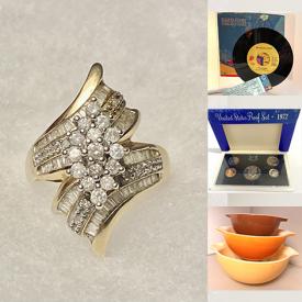 MaxSold Auction: This online auction features gold jewelry, vintage Pyrex, coins, vinyl records, vintage marbles, NIB vintage Barbies, soapstone carving, stained glass lamps, movie posters, costume jewelry, stamps, collectible dolls, comics, area rug, mini sports trading cards, NIP Invue parts, and much more!