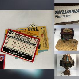 MaxSold Auction: This online auction features coins, serger, vinyl records, NHL wobble dolls, jewelry, stamps, lighters, watches, sports trading cards, craft supplies, sunglasses, vintage books, printing wood blocks, light bulbs, fabric, portable AC unit, embroidery machine, comics, glass crusher, traditional ethnic wear, empty cereal box collection, jewelry, hammock hanging chair, printer, laboratory equipment, and much, much, more!!!