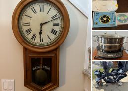 MaxSold Auction: This online auction features decorative spinning wheel, bistro set, jewelry, collector plates, small kitchen appliances, mantle clock, double stroller, Robert Bateman prints, R/C cars, toddle bed, stained glass lamp, metal 3D art, pet products, vintage saddle, games table, and much, much, more!!