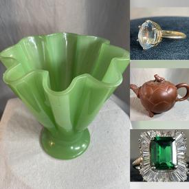 MaxSold Auction: This online auction features vintage gold rings, vintage jadeite collection, vintage clay teapot, vintage dress shoe clips, sterling rings, bird feeders, and much, much, more!!