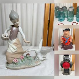MaxSold Auction: This online auction features cookie jars, vintage stone carving, vintage table lighter, vintage dolls, elephant collection, oil lamps, art glass, vintage toys, vintage train collection, Lladro figurine, and much, much, more!!