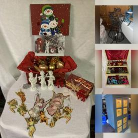 MaxSold Auction: This online auction includes wicker chairs, cabinet, cupboard and other furniture, linens, Bose soundbar, seasonal decor, jewelry box, vintage suitcases, metal dress form, desk lamp, vintage baby items, rug, trays and more!