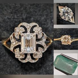 MaxSold Auction: This online auction includes jewelry including Diamond rings, sterling silver and gemstone earrings, necklaces, pendants and others, coins, gemstones such as Sapphires, Tanzanite, Carved Opal, Rose Quartz, Ruby and many more!