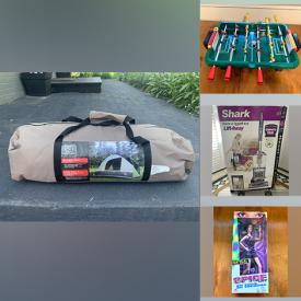 MaxSold Auction: This online auction includes RCA HDTV antennas, slippers, clothing, accessories, kitchenware, small kitchen appliances, LED lights, massagers, VHS, DVDs, Shark vacuum, home health aids, Spice Girls barbies, dome tent, BBQ grill, fume extractor and much more!