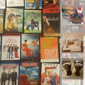 MaxSold Auction: This online auction features Many DVD's, Star Wars Movies, CD's, Sewing Machine, JVC Stereo, Computer Table, Figurines, Picture Frames and much more!