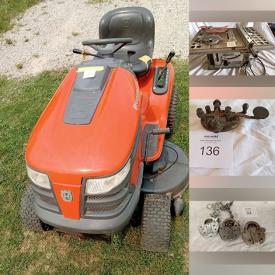MaxSold Auction: This Charity/Fundraising Online Auction features air compressor, lawn tractor, pendant chain, tie-down straps, vintage train/railroad magazines, insulators, model train track & cars, puzzle, pet products, telegraph collectibles, power & hand tools, snowthrower, craft supplies, vintage railway tools, tires, collector plates, and more!
