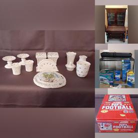 MaxSold Auction: This online auction includes furniture such as a recliner chair, glass top desk and others, trading cards, frames, tools and hardware, board games, McDonalds pucks and mini jerseys, printer, cat scratcher, kitchenware, fish tank and accessories, Singer sewing machine, organizers, decor, wall art and more!