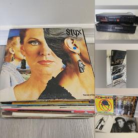 MaxSold Auction: This online auction features various record collections along with metal hanging record racks. Mixed record of different genres, some include various artists such as Tina Turner, Garfunkel, Elton John, John Lennon, ZZ Top, Blondie, The Clash, Styx and many more!