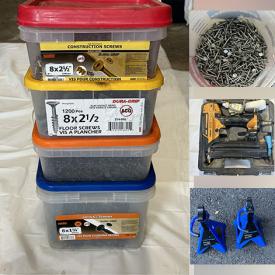 MaxSold Auction: This online auction features construction power & hand tools, painting supplies, plumbing supplies, construction screws, nails, construction taping tools, ladders, socket sets, tool organizers, yard tools, fans, fishing gear, and much, much, more!!