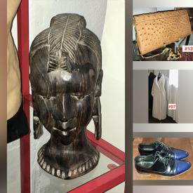 MaxSold Auction: This online auction features Nigerian-carved ebony bust, designer handbags & wallets,  designer sunglasses, framed needleworks, art glass, sports bags, carpet bag, ladies coat, designer men’s shoes, MCM coffee table, teak furniture, art pottery, silk ties, men’s leather jackets, and much, much, more!!!