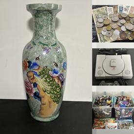 MaxSold Auction: This online auction includes coins and banknotes, vintage Star Wars figures, ViewMaster, Lego, Meccano and other toys, books, comics, Pokemon, sports and other trading cards, Moroccan hanging lamp, decor, jewelry, seasonal decor, figurines, lamps, Rubbermaid containers, Playstation console, Wii, Xbox 360 console and many more!