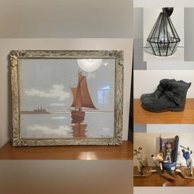 MaxSold Auction: This online auction includes Halfred Thyssen paintings and other artworks, shot glasses, vases, vintage decor, chandeliers, wall sconces, books, DVDs, shoes, bags, Fisher Price learning globe, Barbie dolls, board games, seasonal decor and much more!