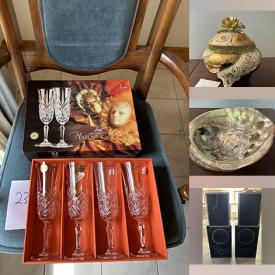 MaxSold Auction: This online auction features vintage bottles, small kitchen appliances, decanter set, trinket dishes, vintage washboard, art plates, art glass, antique washer, and much, much, more!!