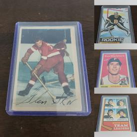 MaxSold Auction: This online auction features sports trading cards such as Larry Zeidel, Pat Quinn, Phil Esposito, Dennis Hull, Bobby Hull, Willow Mays, David Clarkson, William Nylander, Shane Pinot, Connor McDavid, Shaq, Michael Jordan,  and much, much, more!!