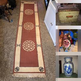 MaxSold Auction: This online auction features desks, ceramic figurines, wooden shelves, glassware, vintage metal cooler, and much, much, more!!!