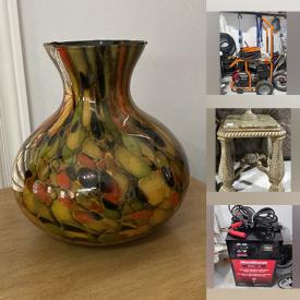 MaxSold Auction: This online auction features printer, TV, exercise equipment, art glass, kitchen carts, sewing machine, electric recliner, yard tools, bikes, tires, pet products, generator, and much, much, more!!