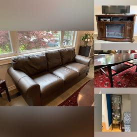 MaxSold Auction: This online auction includes furniture such as leather couches, electric fireplace TV stand, chairs, bed frame, dressers, coffee table, nightstands and others, Anova sous vide, T-Fal airfryer, Sony alarm clock radio, TV, rugs, wine fridge, artworks, lamps, air compressor, air hoses, sprayers and more!