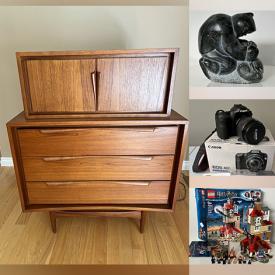 MaxSold Auction: This online auction includes Nintendo Switch games, diecast model cars, Lego sets, stone carvings, crystal ware, original paintings, furniture such as teak dining chair, teak buffet with hutch, and mid century teak dresser, sports gear, small appliances, and much more!