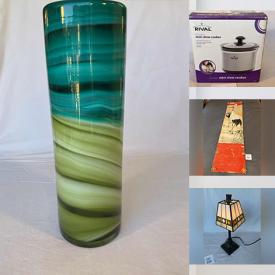 MaxSold Auction: This online auction includes original artwork, art glass, home decor, office supplies, NIB slow cooker, NIB lawn dice, books, Murphy-Miller desk chair, children’s toys, glassware, vintage board games, electronics cords, and more!