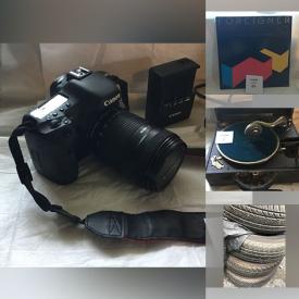 MaxSold Auction: This online auction features camera, stereo components, vinyl records, Flexcycle, DVDs, tires, sports equipment, craft supplies, new baby clothes, new beauty products, small kitchen appliances, and much, much, more!!!