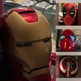 MaxSold Auction: This online auction features Marvel Helmets, Marvel action figures, black glass top table, Star Wars helmets, low profile bedframe, bar height table & chairs, sectional sofa, Structube chairs, jerseys, glass coffee table, treadmill, tires, snowblower, and much, much, more!!