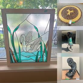 MaxSold Auction: This online auction features stained glass panels, area rugs, live plants, Inuit art, small kitchen appliances, BMP, beer steins, settee, desks & chair, office supplies, fitness gear, collectible dolls, sewing supplies, yard tools, power & hand tools, garden pots, and much, much, more!!!