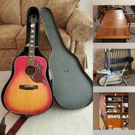 MaxSold Auction: This online auction includes furniture such as shelving units, bed frames, storage units, glider chair, end tables, dressers, Roxton entertainment unit, loveseat and others, rugs, mirrors, lamps, light fixtures, cleaning tools, cleaning supplies, kitchenware, small kitchen appliances, cameras, speakers and other electronics, artworks, sewing supplies, figurines, tools, hardware, PaceMaster treadmill, toys, books, yard tools, garden decor, water sports items, home health aids and many more!