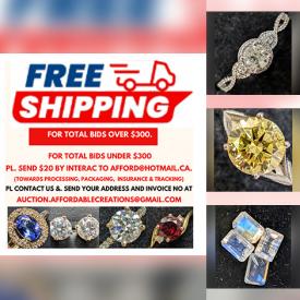 MaxSold Auction: This online auction includes Diamond rings, earrings, gold pendants and others, gemstones such as Moonstone, Garnet, Emerald, Sapphire, Tanzanite, Moissanite and many more!