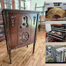 MaxSold Auction: This online auction features collapsible totes, antique radio, antique chest of drawers, TV armoire, tools, truck toolbox, and much, much more!!