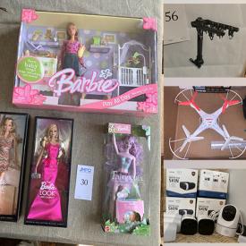 MaxSold Auction: This online auction features beauty appliances, fitness gear, Looney Tunes collectibles, NIB collectible Barbies, Tesla accessories, office supplies, vinyl records, jewelry, small kitchen appliances, mini freezer, collector plates, art & craft supplies, security cameras, drone, yard tools, garden pots, and much, much, more!!