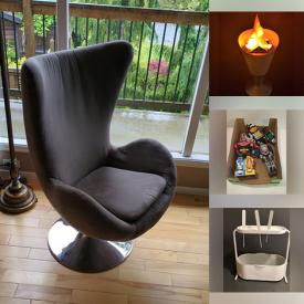 MaxSold Auction: This online auction features inversion table, hurricane lamp, antique iron, McCoy planter, floor vase, art glass, vintage egg style chair, antique cradle, porcelain dolls, vintage Pyrex, train tracks, souvenir spoon collection, fire pit, art supplies, toys, privacy screen, men’s & women’s clothing, exercise equipment, garden tools, NIB special edition Barbies, small kitchen appliances, costume jewellery, Star Wars collectibles, sports trading cards, garden art, perfume bottles, puzzles, and much, much, more!!!n