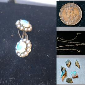 MaxSold Auction: This online auction includes opals, quartz specimens, beads, bracelets, necklaces, bangles, rings and other jewelry, accessories, coins and more!