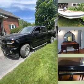 MaxSold Auction: This online auction includes a 2017 Chevy Silverado, 2007 Zodiac boat, Kranich and Bach piano, furniture such as dressers, china cabinet, leather sofa, coffee table, armchairs, side tables, bed frames and others, kitchenware, small kitchen appliances, carvings, decor, clothing, accessories, wall art, board games, CDs, books, cleaning supplies, marine accessories, toys, linens, crystalware, tools, hardware, seasonal decor, Husqvarna lawn tractor, snowblower, yard tools, power tools, hardware, wood, sports equipment and many more!