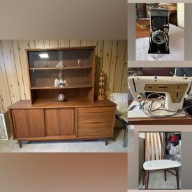 MaxSold Auction: This online auction features teak wall unit, desk, copper pieces, rattan furniture jewellery, vinyl records, small kitchen appliances, yard tools, patio furniture, area rugs, concrete planters, mobility aids, antique wine press, TV, vintage games & toys, sewing machine, sewing notions, hand tools, art glass, office supplies, coins, and much, much, more!!