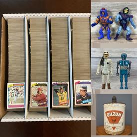 MaxSold Auction: This online auction features sports trading cards, vintage video games, metal signs, cast iron toys, vintage ashtrays, puzzle, games, sewing machine, outdoor oil heaters, guitar, and much, much, more!!!