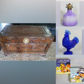 MaxSold Auction: This online auction features Royal Doulton fine china, art glass, horse brass, coffee table books, Blue Willow, teacup/saucer sets, puzzle, vintage Mexican Folk Art bark paper paintings, new beauty products, vintage ceiling light fixture, new canvas beach bags, new women’s shoes & clothing, games, and much, much, more!!!