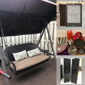 MaxSold Auction: This online auction includes furniture such as wing chair, shelving units, leather love seat, and desk with table, DVDs, office supplies, Kobo eReader, DVD players, speakers, lighting, kitchenware, home decor, costume jewelry, power tools, sports equipment, Weber BBQ and more!