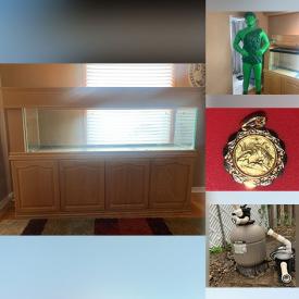 MaxSold Auction: This online auction includes aquariums, Jolly Green Giant styrofoam statue, self propelled lawn mower, Lectron electric bike, Napoleon fireplace, Anki Overdrive game, Hayward pool filter, decor, spinning game wheel, light fixture, padded cases, river rock and more!