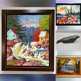 MaxSold Auction: This online auction features Yvon Provost oil paintings, Raymond Caouette oil painting, Kevin Macpherson oil painting, Serge Deherian painting, Wm Fowler Wells paintings, Indigenous stone carvings, Norma Gilmour paintings, Petho A. Laszlo paintings, picture lights, stamps, and much, much, more!!!