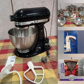 MaxSold Auction: This online auction includes new items such as Corningware dish sets, Betty Crocker cake sets and Wilton baking sets, Pyrex, small kitchen appliances, cook books, Wolfgang Puck cookware, silicone moulds, cookie cutters and more!